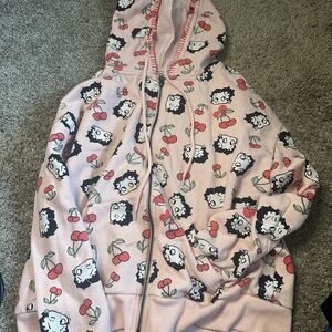 Pink Betty Boop Cherry Zip-Up Hoodie